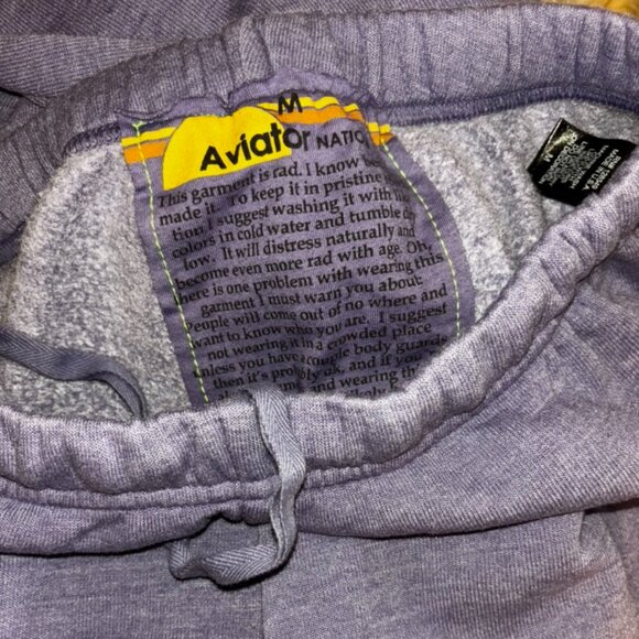 NWOT | Aviator Nation Sweatpants Printed Logo 2 Lavender - Size Medium - Unisex - Picture 8 of 8